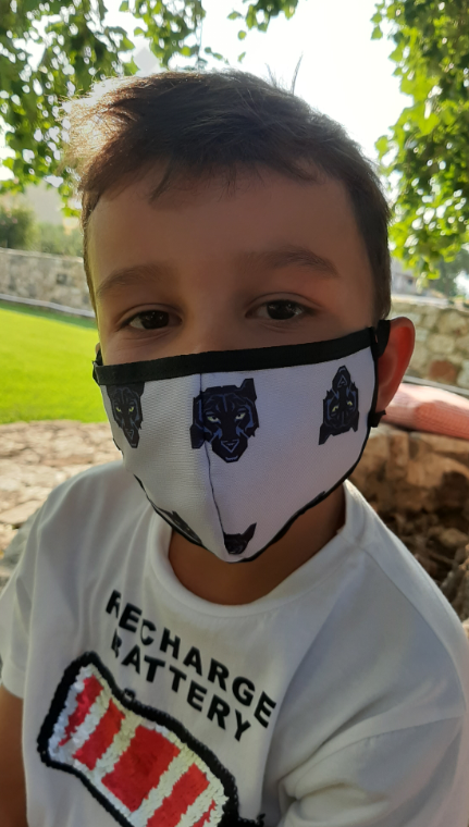 EK01.600 Μάσκα προστασίας προσώπου παιδική επαναχρησιμοποιούμενη Ελληνικής ραφής - κατασκευής